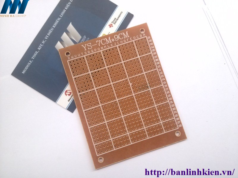 PCB Đục Lỗ 7x9CM 1 Lớp (Phíp Gỗ Nâu)