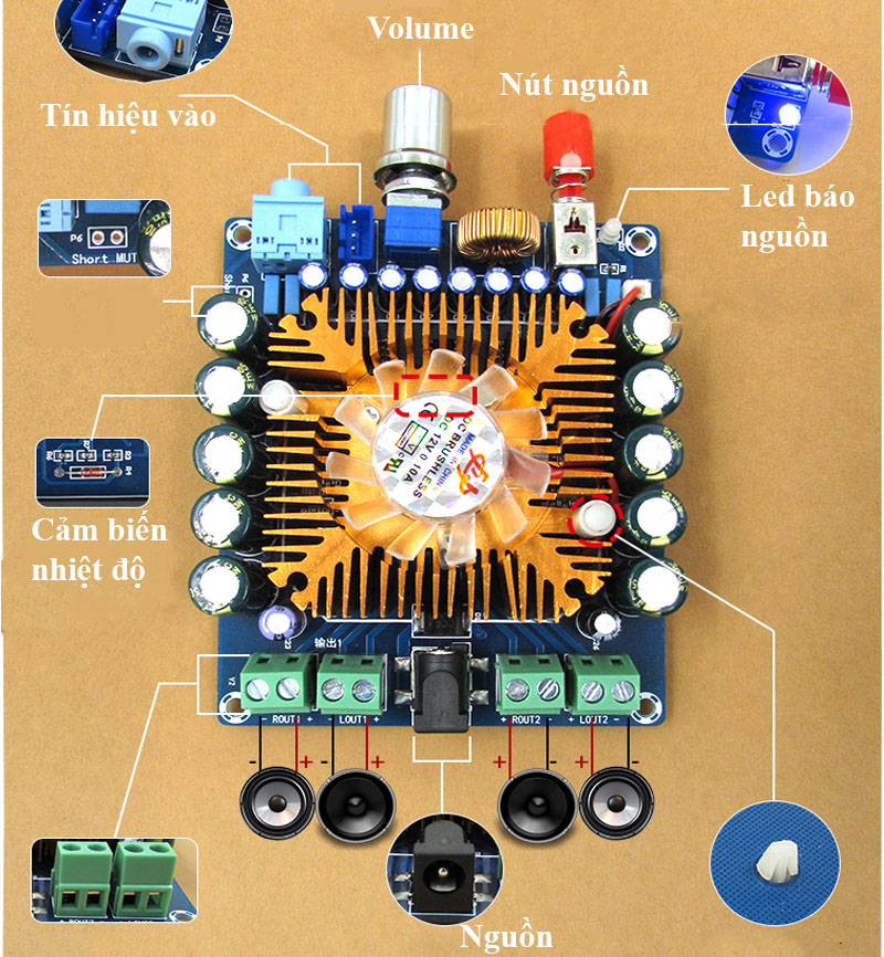 Module Audio 4x50W TDA7850 XH-M521