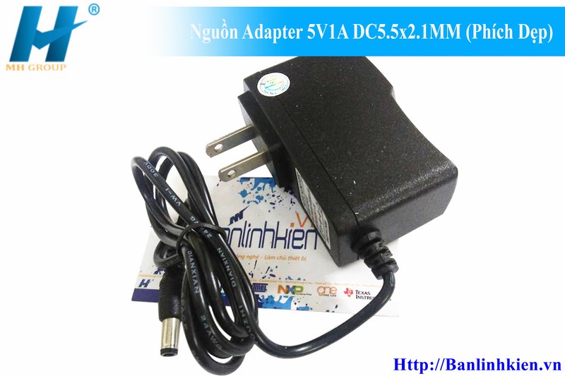 Nguồn Adapter 5V1A DC5.5x2.1MM (Phích Dẹp)