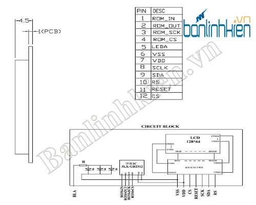 LCD12864 COG 5V 12864G-086-PC
