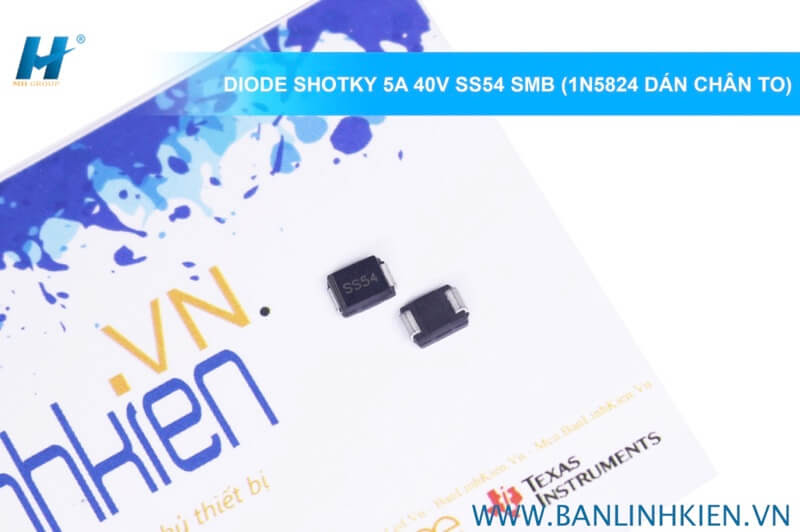 Diode Shotky 5A 40V SS54 SMB (1N5824 Dán Chân To)