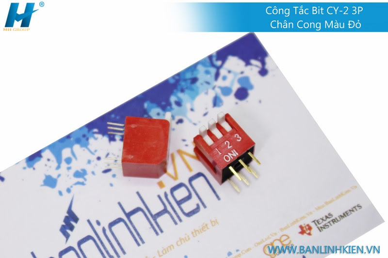 Công Tắc Bit CY-2 3P Chân Cong Màu Đỏ