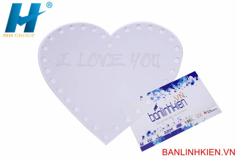 Mặt Mica Trái Tim 32 LED Khắc Chữ ILOVEYOU 165MM MTC-165-LOVE