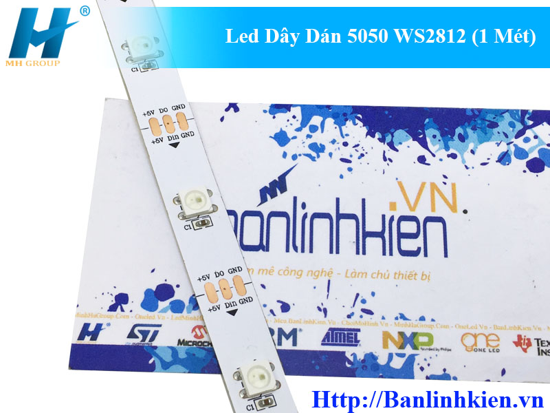 Led Dây Dán 5050 WS2812 5V Không Keo (1 Mét 30 Bóng)