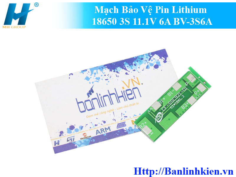 Mạch Bảo Vệ Pin Lithium 18650 3S 11.1V 6A BV-3S6A