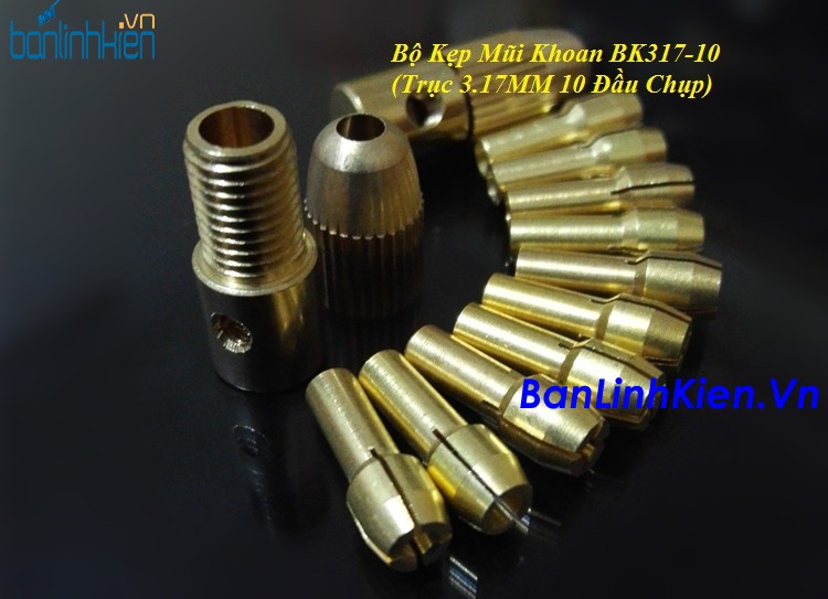 Bộ Kẹp Mũi Khoan BK317-10 (Trục 3.17mm 10 Đầu Chụp)