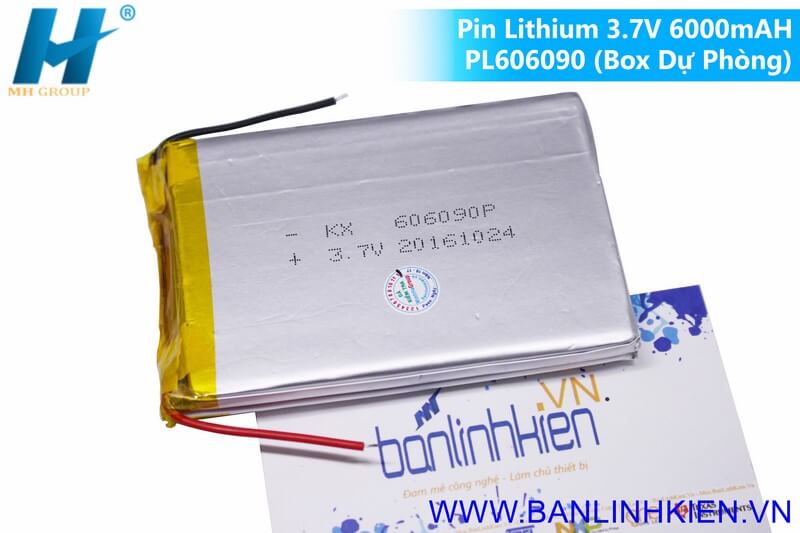 Pin Lithium 3.7V 6000mAH PL606090 (Box Dự Phòng)