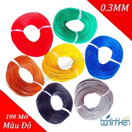 Dây Điện 0.3MM Màu Đỏ (Cuộn 100 Mét)