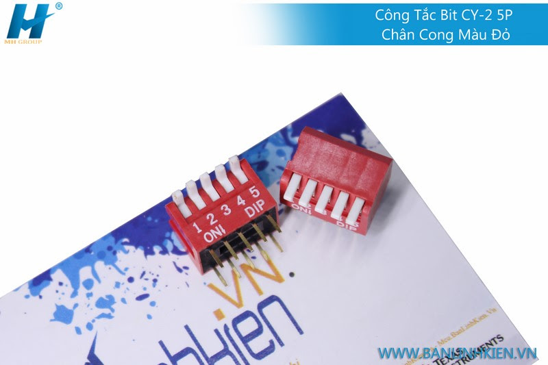 Công Tắc Bit CY-2 5P Chân Cong Màu Đỏ