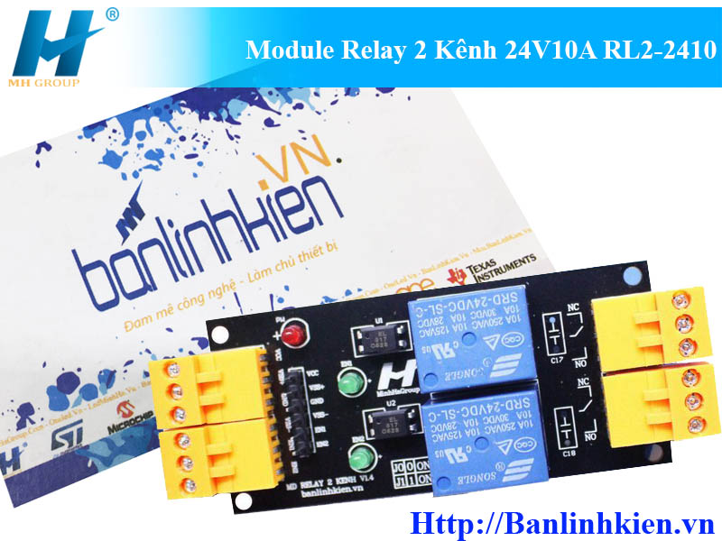 Module Relay 2 Kênh 24V10A RL2-2410