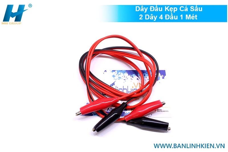 Dây Đầu Kẹp Cá Sấu 2 Dây 4 Đầu 1 Mét