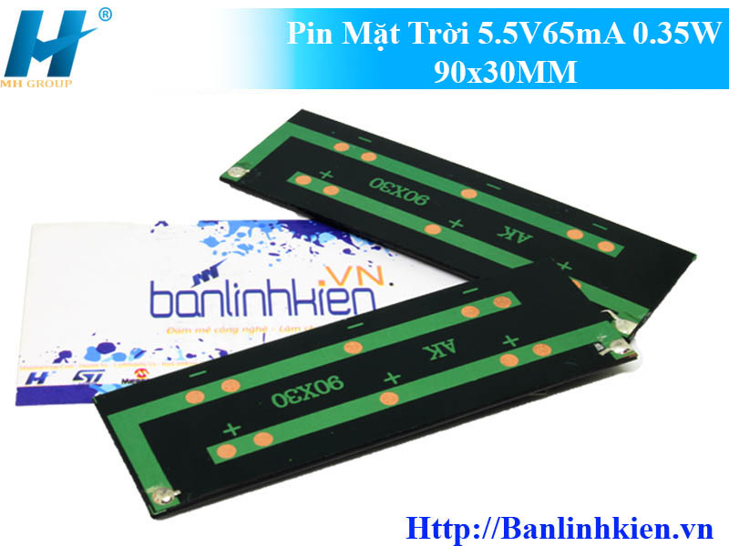 Pin Mặt Trời 5.5V65mA 0.35W 90x30MM