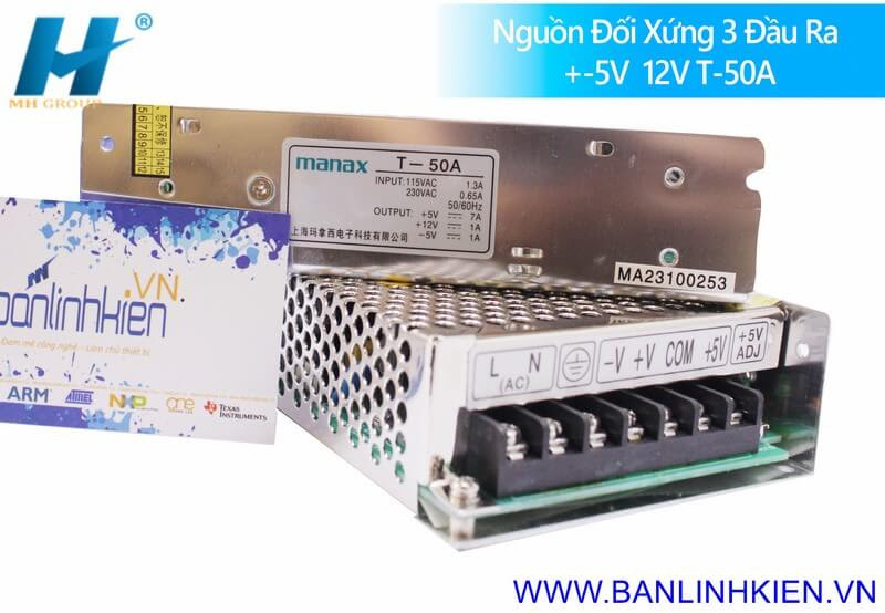 Nguồn Đối Xứng 3 Đầu Ra ±5V 12V T-50A