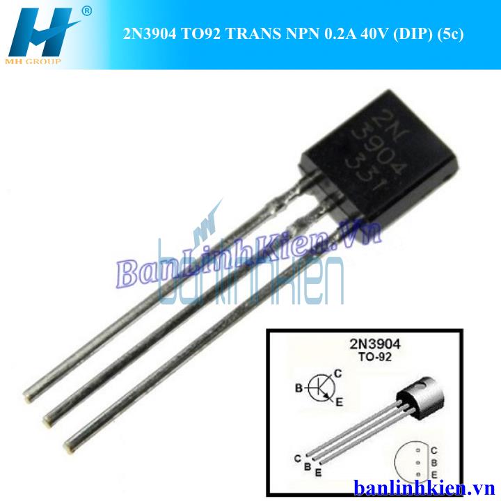 2N3904 TO92 TRANS NPN 0.2A 40V (DIP) (5c)