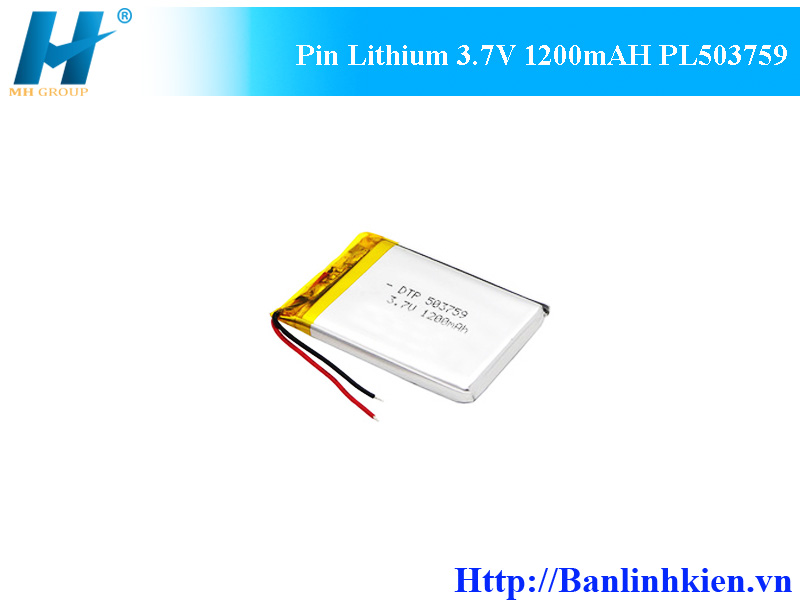 Pin Lithium 3.7V 1200mAH PL503759