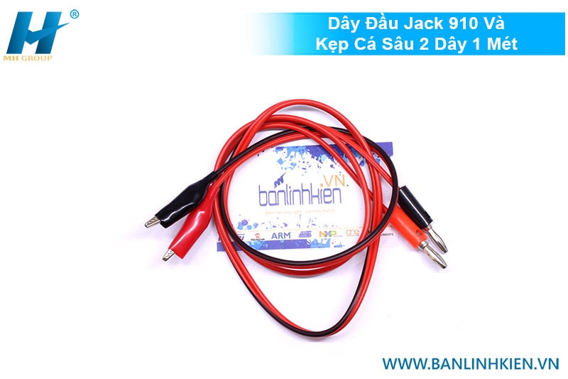 Dây Đầu Jack 910 Và Kẹp Cá Sấu 2 Dây 1 Mét