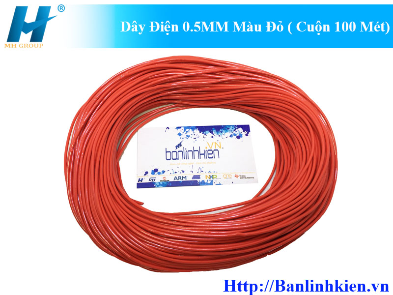 Dây Điện 0.5MM Màu Đỏ ( Cuộn 100 Mét)