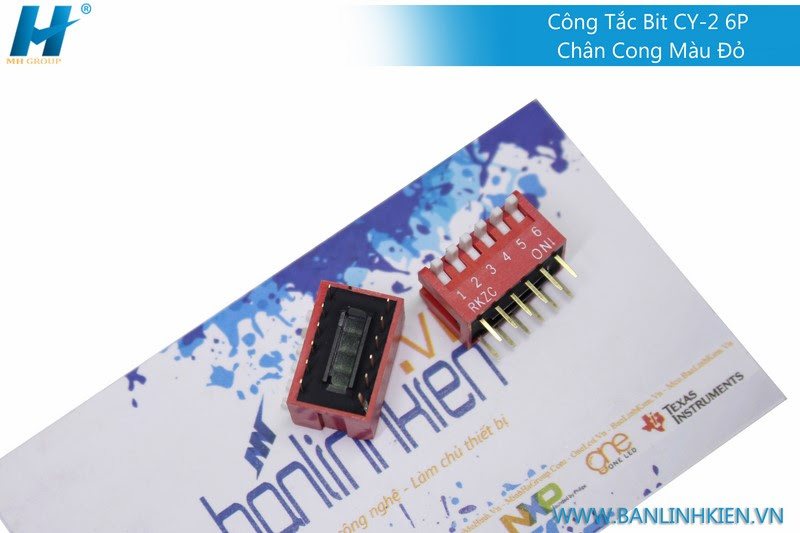 Công Tắc Bit CY-2 6P Chân Cong Màu Đỏ