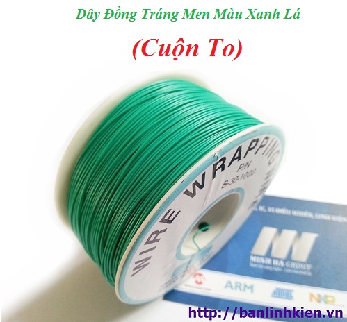 Dây Đồng Tráng Men Màu Xanh Lá (Cuộn To)