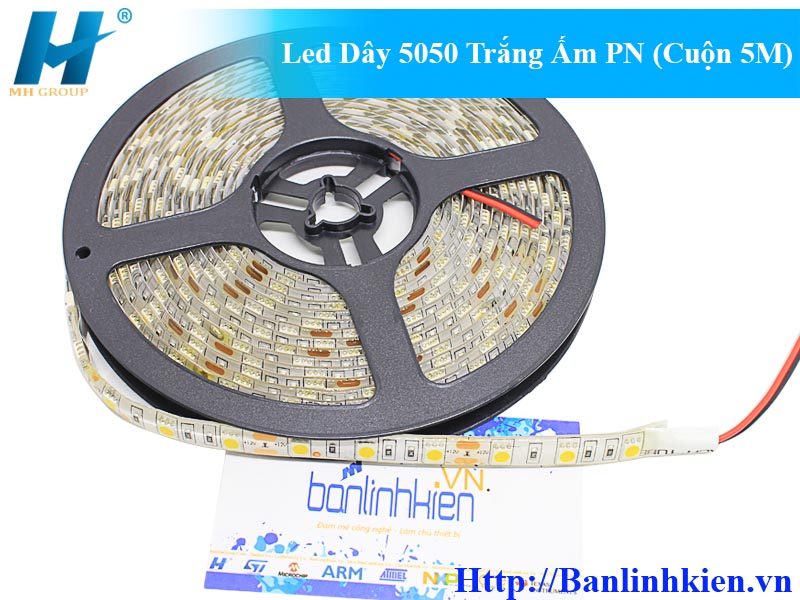 Led Dây 5050 Trắng Ấm PN (Cuộn 5M)