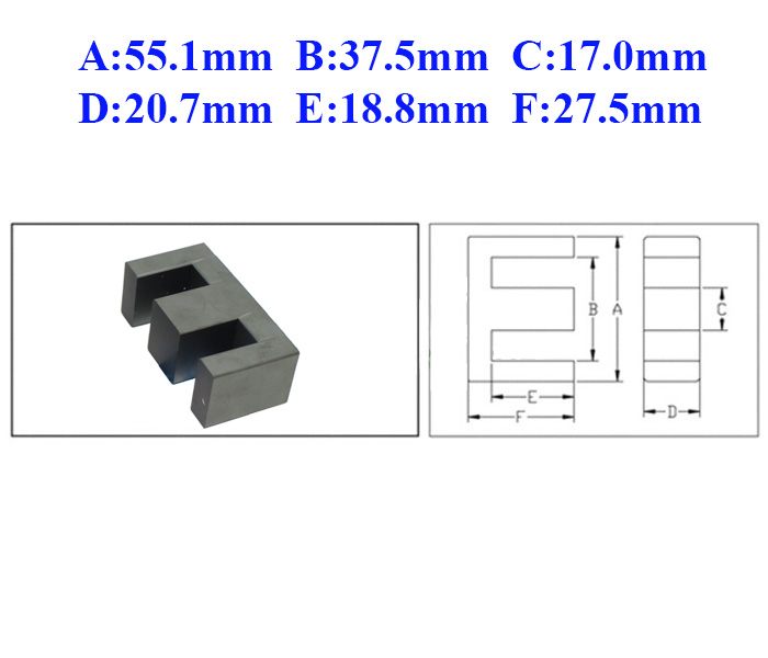 Lõi Biến Áp Xung EE55 4+4