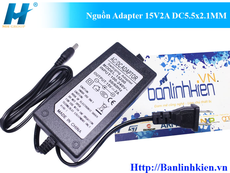Nguồn Adapter 15V2A DC5.5x2.1MM