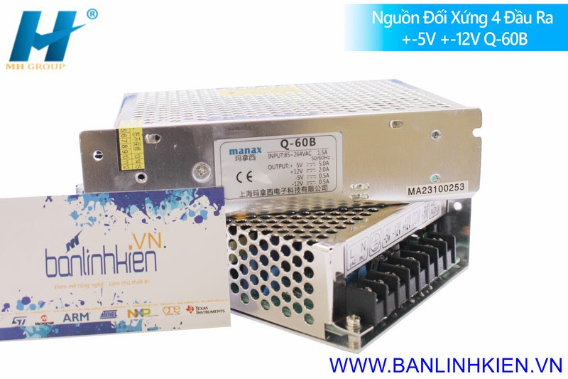 Nguồn Đối Xứng 4 Đầu Ra ±5V ±12V Q-60B