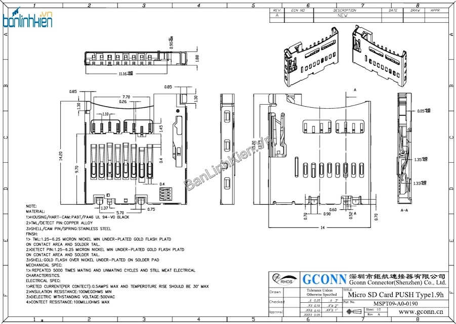 Socket MicroSD TF V4 (Socket Thẻ Nhớ)