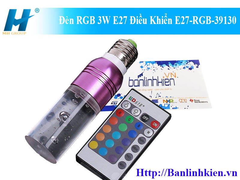 Đèn RGB 3W E27 Điều Khiển E27-RGB-39130