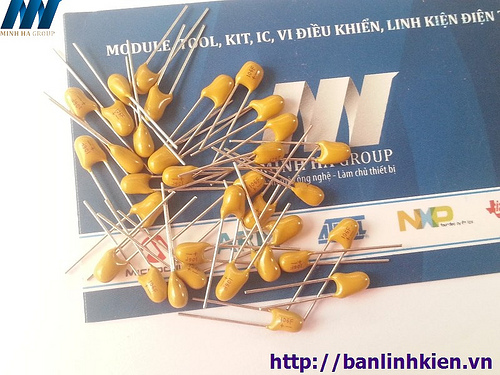 Tụ Tantalum 104-100nF 50V 20% DIP5.08 ( Sứ Vàng) (10PCS)