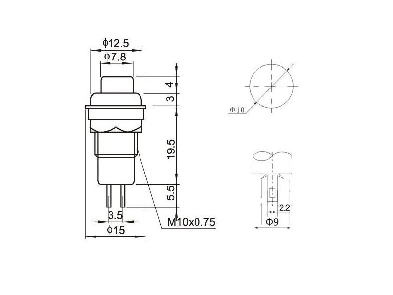 Công Tắc Giữ DS-211 Màu Vàng