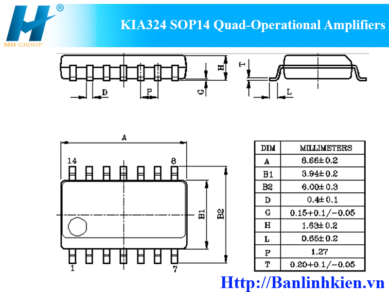 KIA324 SOP14 Quad-Operational Amplifiers