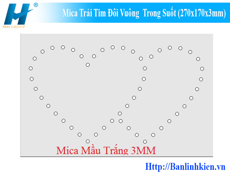 Mặt Mica Trái Tim Đôi Trong 270MM MTC-270-32T