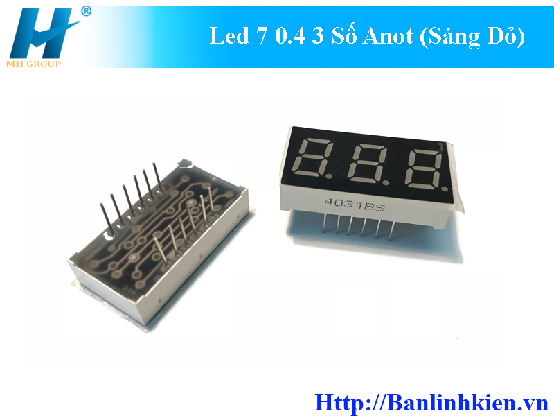 Led 7 0.4 3 Số Anot (Sáng Đỏ)