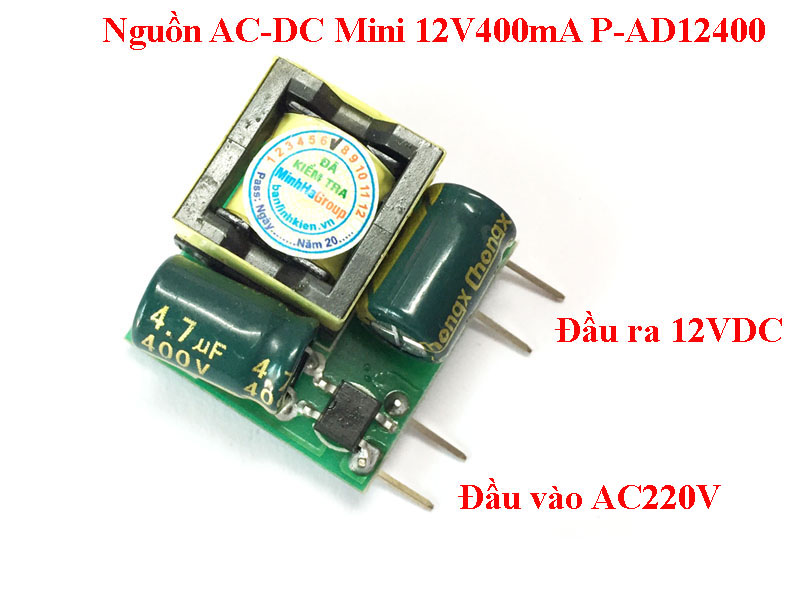 Nguồn AC-DC Mini 12V400mA P-AD12400