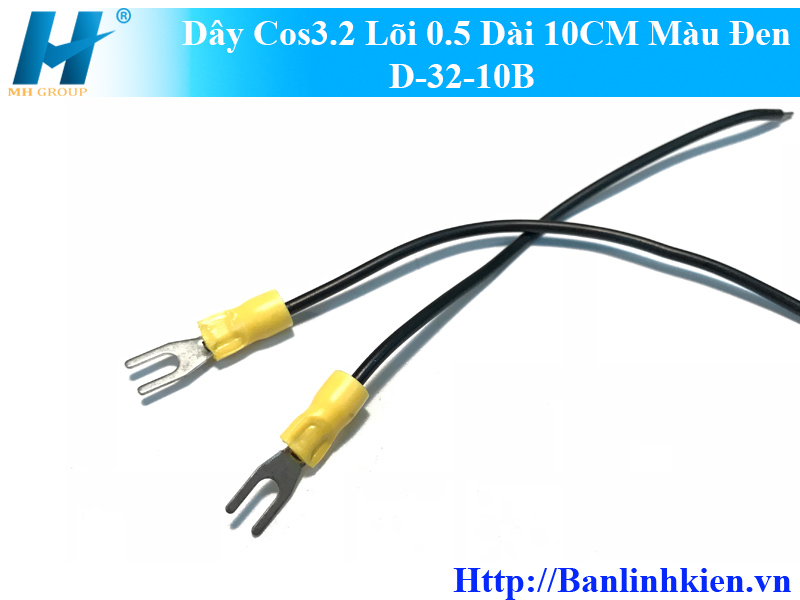 Dây Cos3.2 Lõi 0.5 Dài 10CM Màu Đen D-32-10B