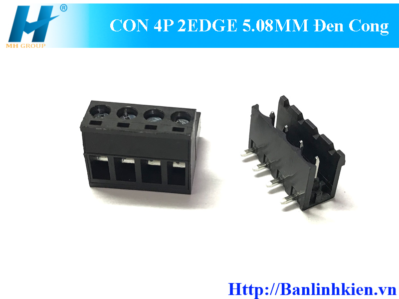 CON 4P 2EDGE 5.08MM Đen Cong