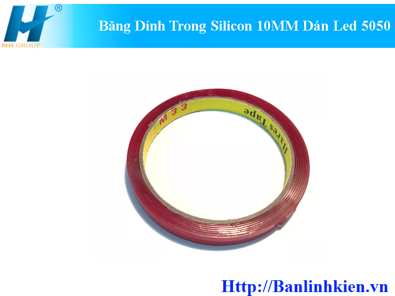 Băng Dính Trong Silicon 10MM Dán Led 5050