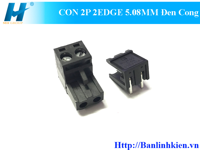 CON 2P 2EDGE 5.08MM Đen Cong