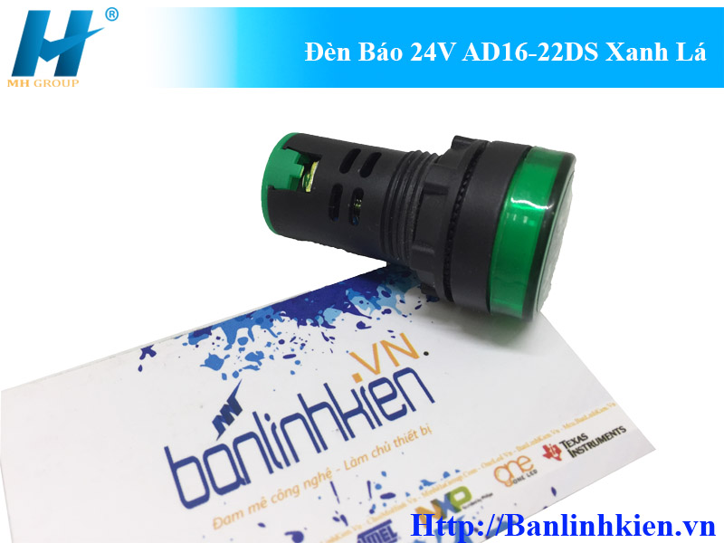 Đèn Báo 24V AD16-22DS Xanh Lá