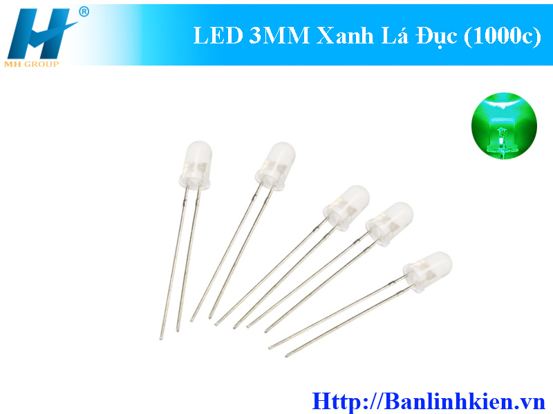 LED 3MM Xanh Lá Đục (1000c)