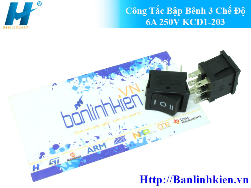 Công Tắc Bập Bênh 3 Chế Độ 6A 250V KCD1-203