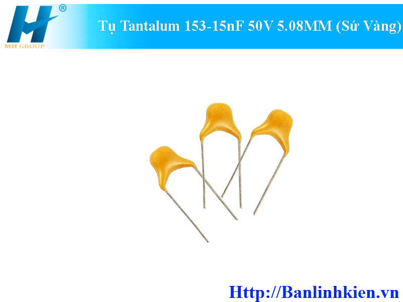 Tụ Tantalum 153-15nF 50V 5.08MM (Sứ Vàng) (10c)
