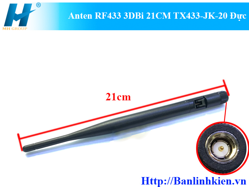 Anten RF433 3DBi 21CM TX433-JK-20 Đực