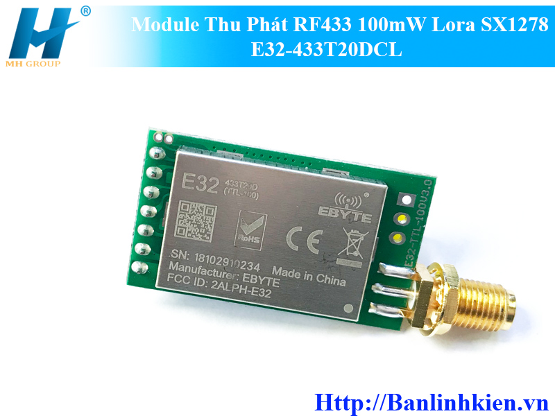 Module Thu Phát RF433 100mW Lora SX1278 E32-433T20D