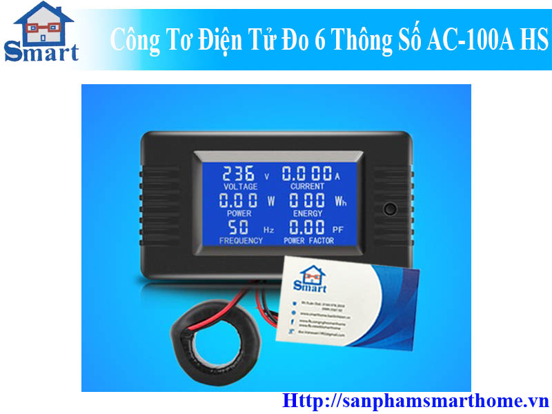 Công Tơ Điện Tử AC Đo 6 Thông Số 100A PZEM-022-CT01