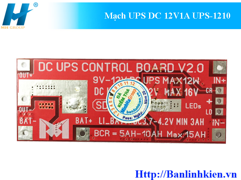 Mạch UPS DC 12V1A UPS-1210
