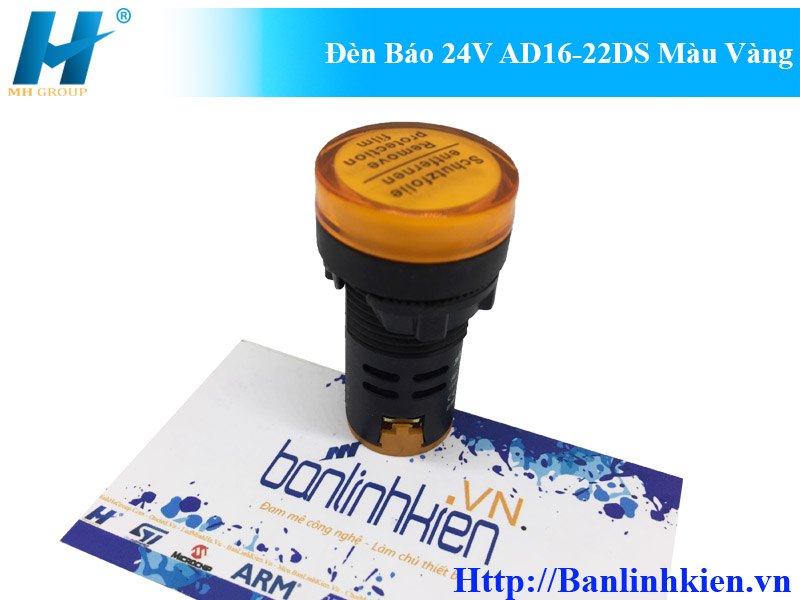 Đèn Báo 24V AD16-22DS Màu Vàng
