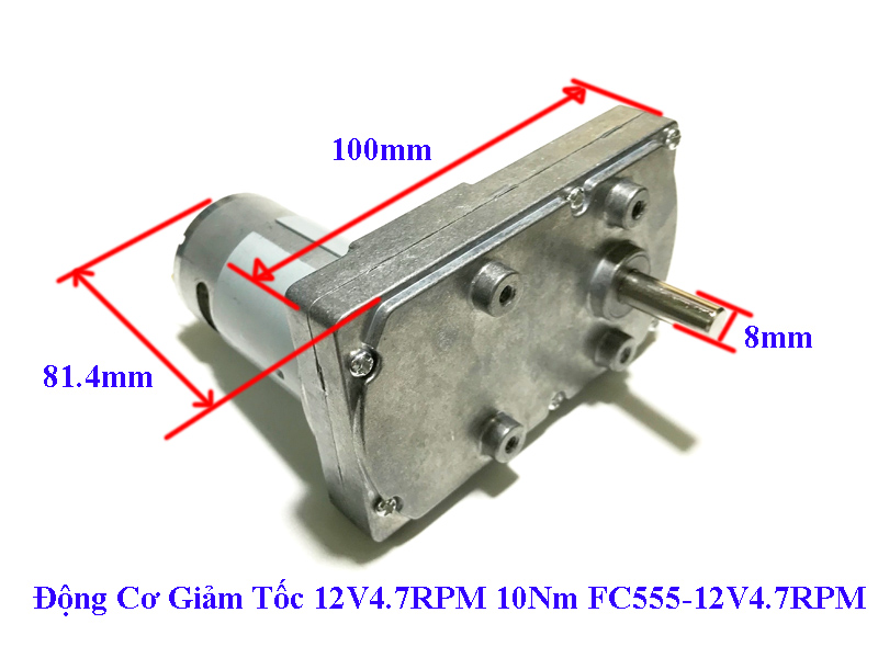 Động Cơ Giảm Tốc 12V4.7RPM 10Nm FC555-12V4.7RPM