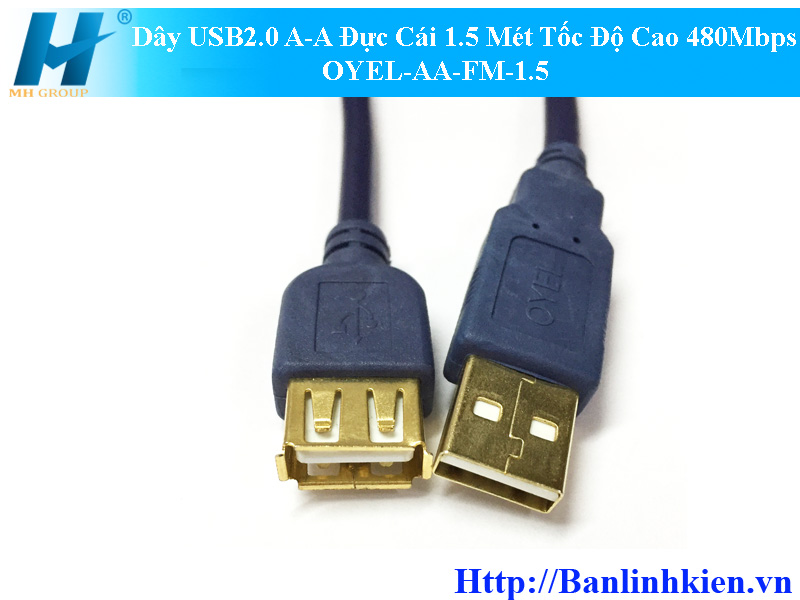 Dây USB2.0 A-A Đực Cái 1.5 Mét Tốc Độ Cao 480Mbps OYEL-AA-FM-1.5
